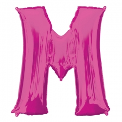 Balon foliowy litera M różowy 83 cm